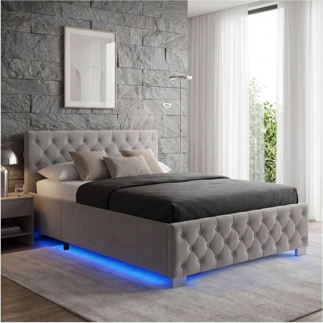 Strutture letto in Tessuto Grigio